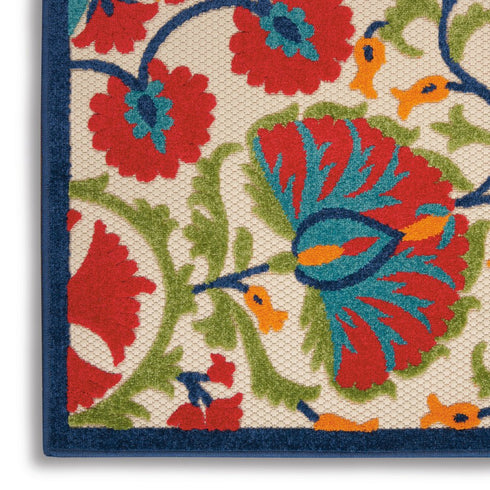 Red and Multicolor Indoor Outdoor Runner Rug